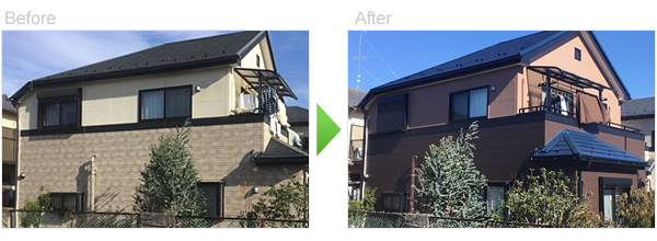千葉県市川市　一戸建て住宅の外壁塗装工事　高井ペイント
